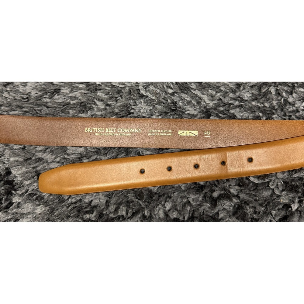 British Belt Company Belt Mens 40 Tan Brown Leather Hand Crafted England Luxury